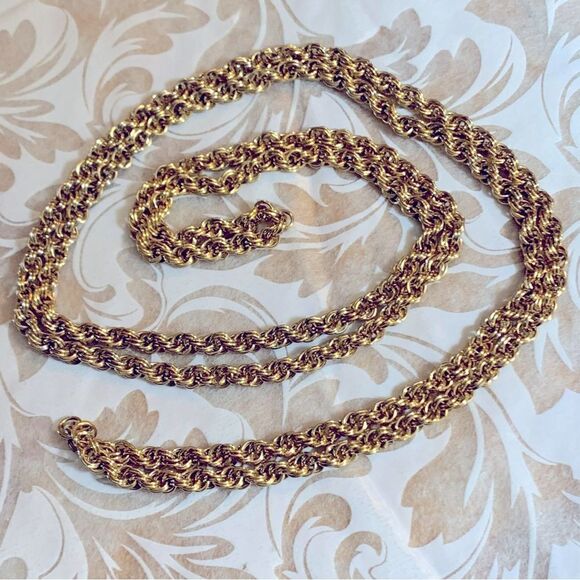 Vintage Extra Long Double Link Chain Necklace 46” Gorgeous - Picture 3 of 3